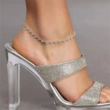 Sexy Beach Rhinestone Anklets Jewelry High Heels Ankle Chain Foot Accessories