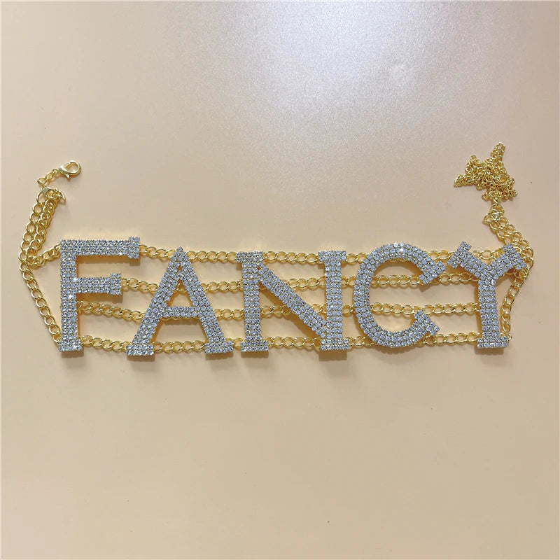 Big Money Dollar Rhinestone Necklace Choker