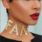 Big Money Dollar Rhinestone Necklace Choker