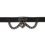 Gothic Punk Leather Collar Women's Necklace Heart Pendant