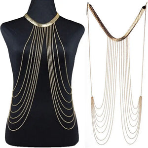 Sexy Chain Necklace Women Tassel Punk Long Necklace Female Jewelry