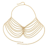Sexy Chest Bra Thin Chain Waist Belly Necklace Bikini Bra Chain