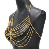 Sexy Chest Bra Thin Chain Waist Belly Necklace Bikini Bra Chain