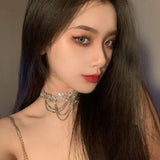 Sexy Rhinestone Tassel Necklace Dress Accessory Women Jewelry