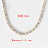 Iced Out Tennis Chain Necklace Women Zircon Crystal Short Hip-hop Neck Jewelry