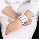Gothic Punk Style Leather Wristband Harness Strappy Bondage Cage