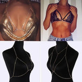 Sexy Crystal Bra Accessories Rhinestone Bikini Body Necklace