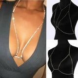 Sexy Crystal Bra Accessories Rhinestone Bikini Body Necklace