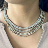 Crystal Tennis Choker Necklace Women Kpop Iced Out Cubic Zirconia Neck Chains