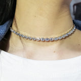 Crystal Tennis Choker Necklace Women Kpop Iced Out Cubic Zirconia Neck Chains