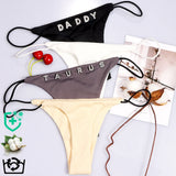 Sexy Multicolor Panties Body Chain Crystal 26 Initials Thong