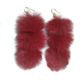 Fluffy Fur Ball Dangle Earrings for Women
