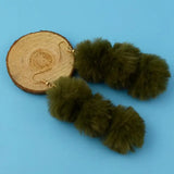 Fluffy Fur Ball Dangle Earrings for Women