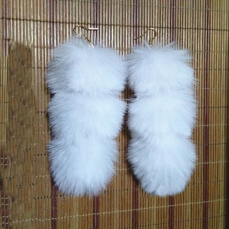 Fluffy Tassel Drop Earrings for Women