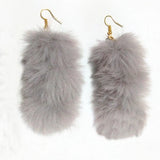 Fluffy Fur Ball Dangle Earrings for Women