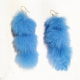 Fluffy Fur Ball Dangle Earrings for Women