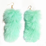 Fluffy Fur Ball Dangle Earrings for Women