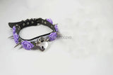 Sexy Harajuku Faux Leaather lolita Flower Rivets Collar Choker Necklace