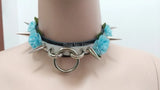 Harajuku Leather Lolita Flower Stud Rivets Punk Choker Necklace