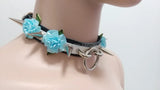 Harajuku Leather Lolita Flower Stud Rivets Punk Choker Necklace