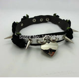 Sexy Harajuku Leather Lolita Flower Stud Rivets Punk Goth Collar Choker