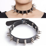 Sexy Harajuku Hot Dark Heart Rivet Necklaces Leather Choker