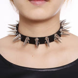 Sexy Harajuku Hot Dark Heart Rivet Necklaces Leather Choker