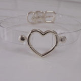 Harajuku Hot Dark O-round Rivet Necklaces Clear Leather Choker