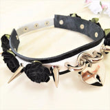 Harajuku Lolita Punk Goth LOCK High Rivet Necklaces Leather Choker