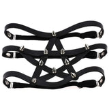 Sexy Heart Punk Rivet Garters Belt Women Layers Elastic Leg Garter Belt
