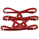 Sexy Heart Punk Rivet Garters Belt Women Layers Elastic Leg Garter Belt