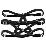 Sexy Heart Punk Rivet Garters Belt Women Layers Elastic Leg Garter Belt