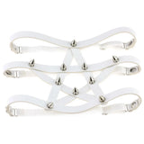 Sexy Heart Punk Rivet Garters Belt Women Layers Elastic Leg Garter Belt