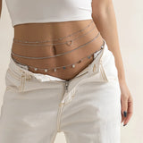 Sexy Pearl Star Charm Tassell Belly Belt Waist Chain Women Bohomia