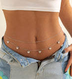 Sexy Pearl Star Charm Tassell Belly Belt Waist Chain Women Bohomia