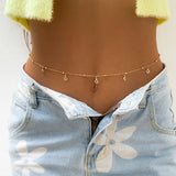 Sexy Pearl Star Charm Tassell Belly Belt Waist Chain Women Bohomia