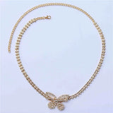 Tassel Rhinestone Necklace Butterfly Necklace Women