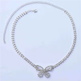 Tassel Rhinestone Necklace Butterfly Necklace Women