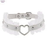 Sexy Gothic Heart Leather Chocker Necklace Punk Collar Women Men