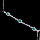 Green Crystal Chest Chain Harness Body Jewelry Necklace
