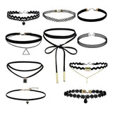 Harajuku Gothic Choker Leash Chain Punk Leather Collar Necklace