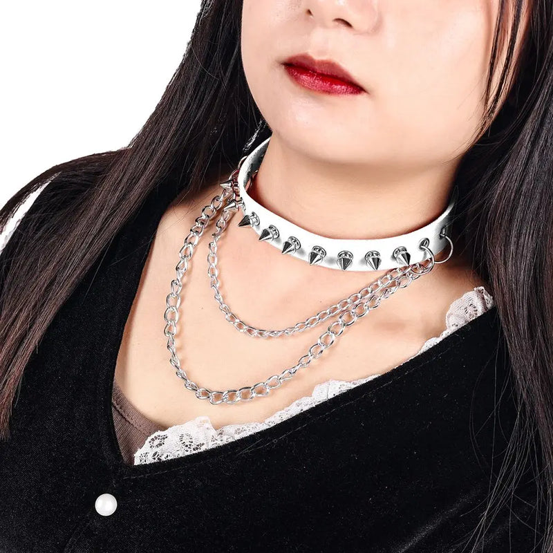 Sexy Harness Belt Jewelry Neck Punk Metal Chain Rivet