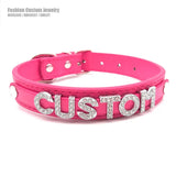 Personalized Leather Name Letters Choker Necklace