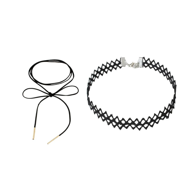 Sexy Lace Velvet Choker Necklace With Pendants Punk Retro Goth Girl Neck Jewelry