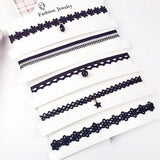 Sexy Lace Velvet Choker Necklace With Pendants Punk Retro Goth Girl Neck Jewelry