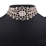 Hollow Rhinestone Crystal Choker Necklace for Women