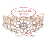 Hollow Rhinestone Crystal Choker Necklace for Women