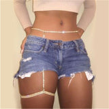 Sexy Metal Body Chain Rhinestone Cover Up Waist Leg Chain