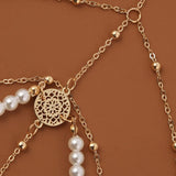 Sexy Pearl Leg Chain Anklet with Tassel Pendant