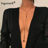 Sexy Tassel Bead Belly Waist Chains Crystal Pendant Body Necklace